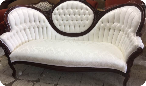 San Diego after upholstery white sofa